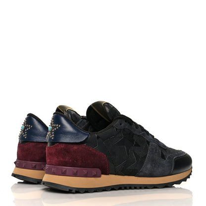 Valentino Garavani Fabric Suede Camustars Mens Rockrunner Sneakers 40 Black 4 of 11