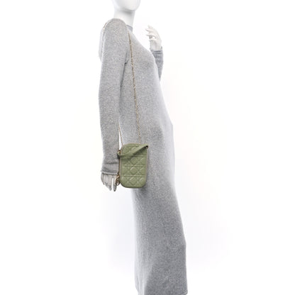 Christian Dior Lambskin Cannage Lady Dior Phone Holder Green 3 of 11