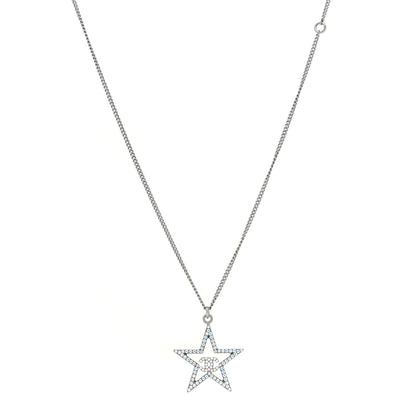 Chanel Ruthenium Crystal Star CC Necklace Iridescent Pink 1 of 7