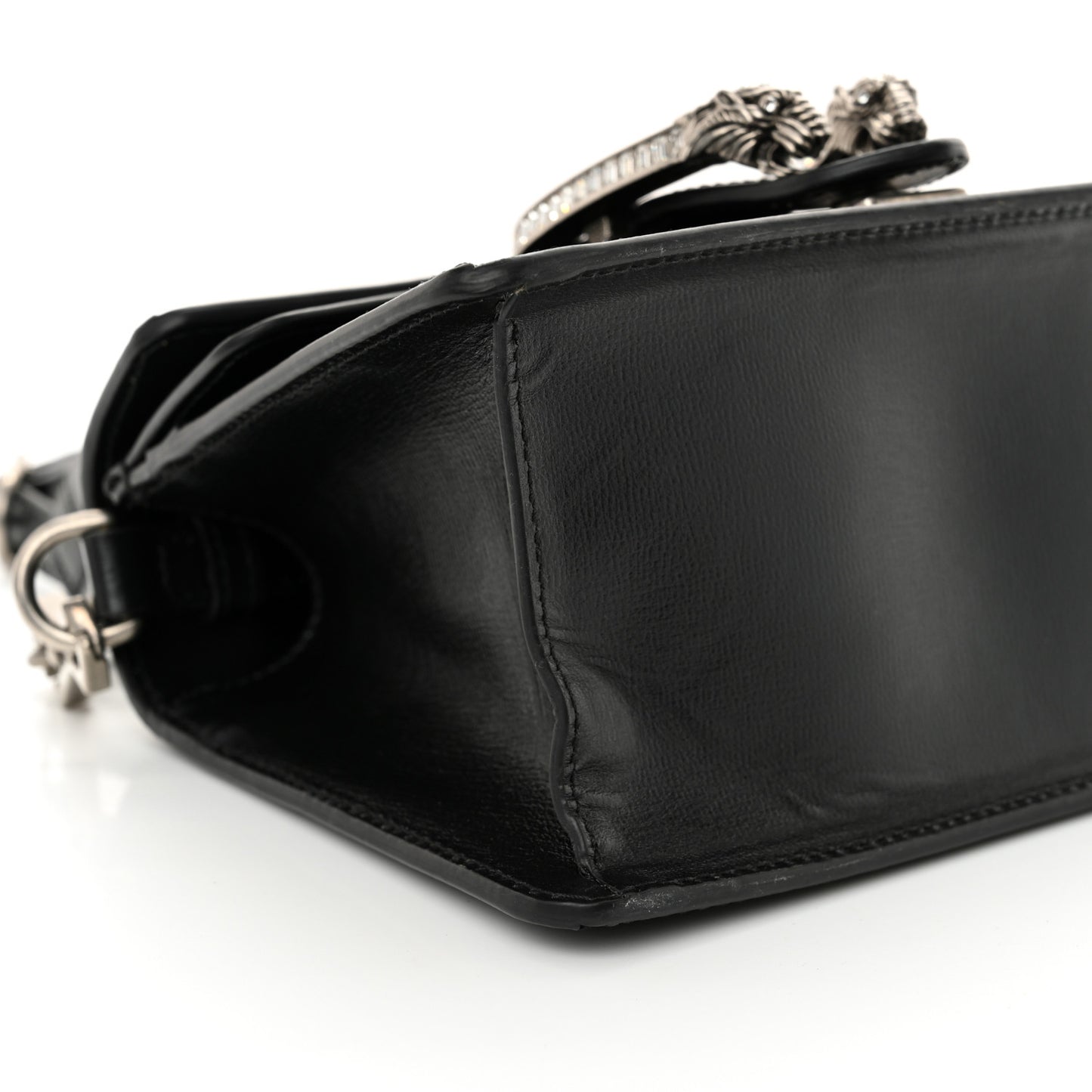 Satin Crystal GG Monogram Mini Dionysus Top Handle Bag Black