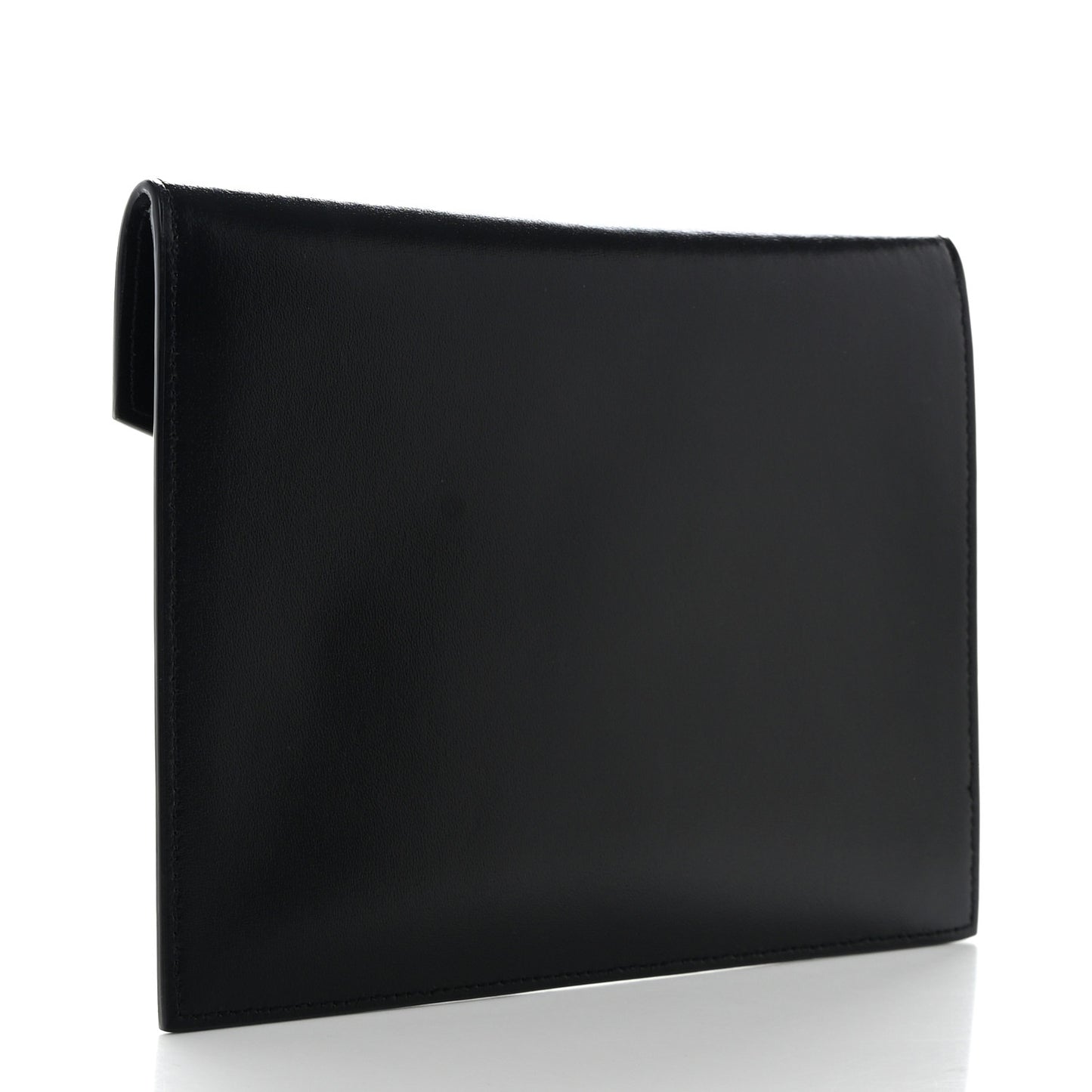 Smooth Shiny Calfskin Monogram Uptown Baby Pouch Black