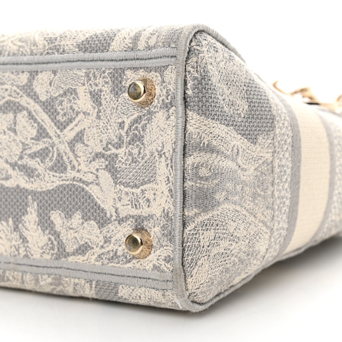 Canvas Toile De Jouy Reverse Embroidered Medium Lady D-Lite Gray