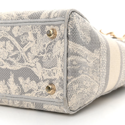 Christian Dior Canvas Toile De Jouy Reverse Embroidered Medium Lady D-Lite Gray 10 of 11