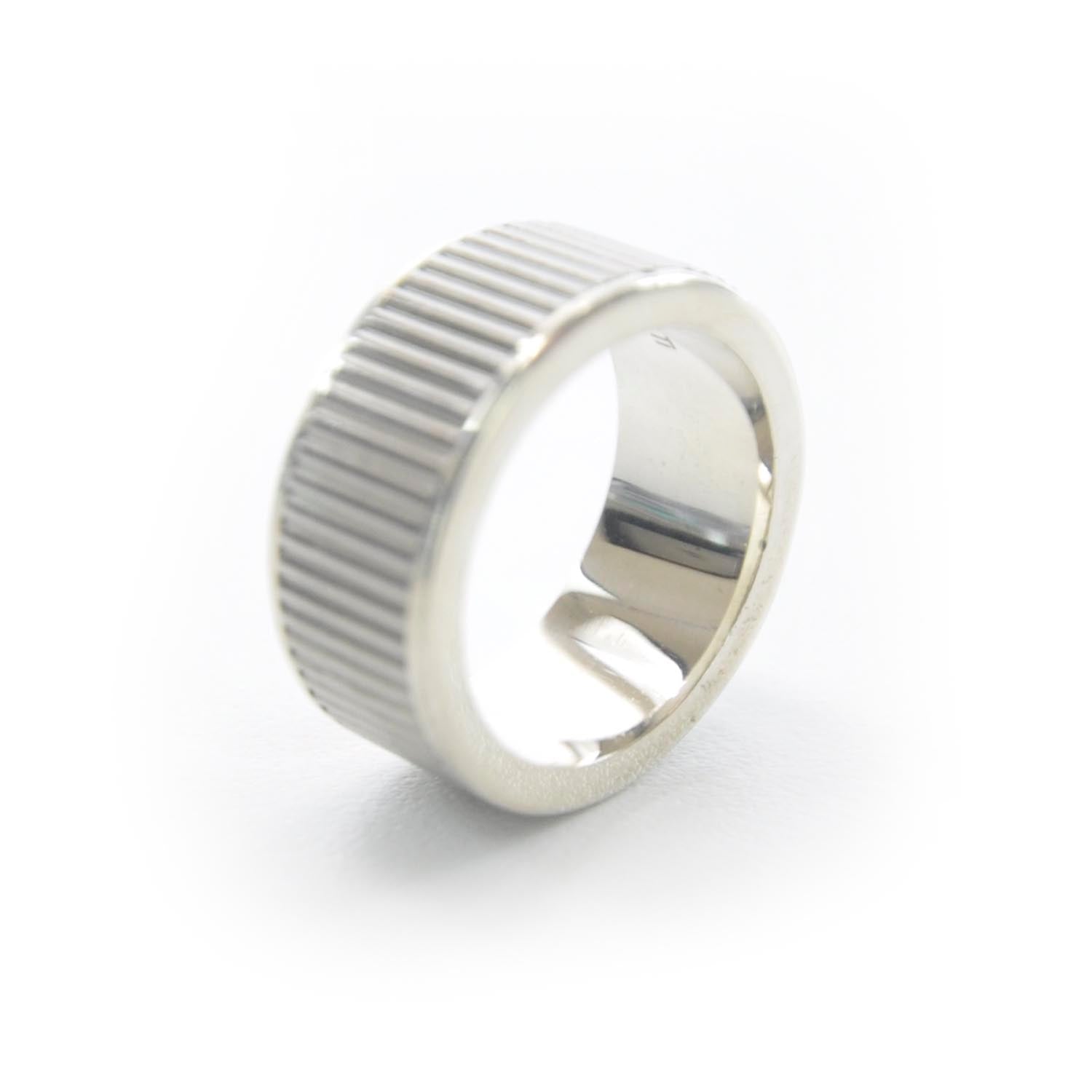 Tiffany Sterling Silver 9mm Titanium Coin Edge Ring 7 4 of 4