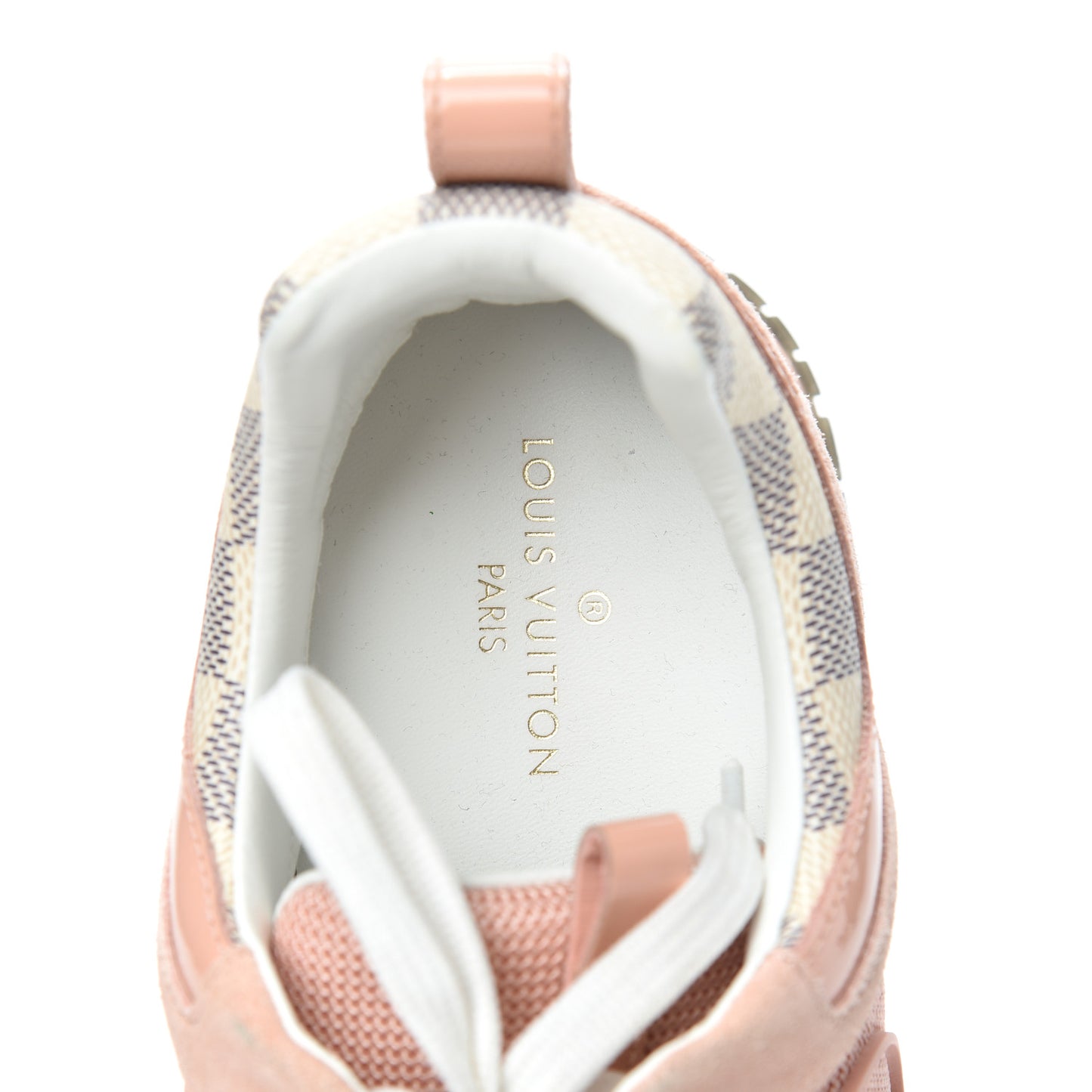 Suede Damier Azur Run Away Sneakers 39 Pink