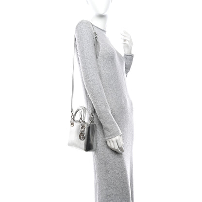 Christian Dior Metallic Lizard Mini Lady Dior Silver 2 of 17