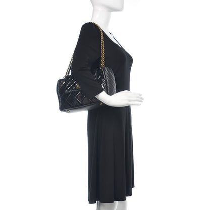 Chanel Glazed Crinkled Calfskin Medium East West Flap Black 2 of 15