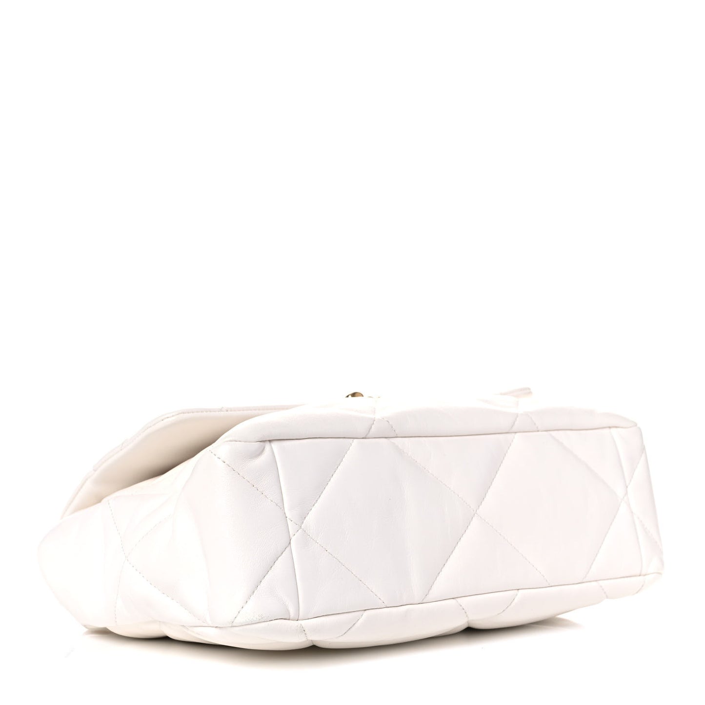 Lambskin Quilted Large Chanel 19 Flap White