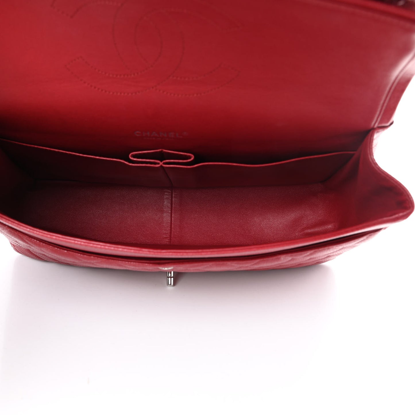 Caviar Quilted Maxi Double Flap Red