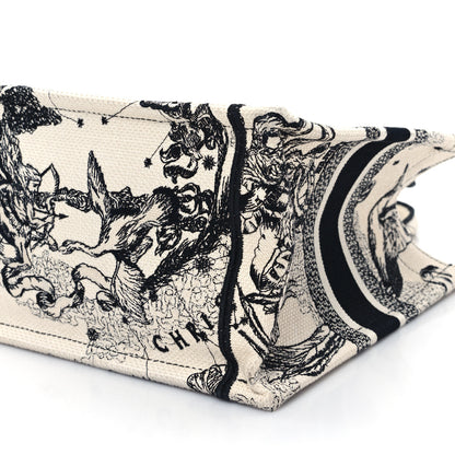 Christian Dior Canvas Embroidered Small Zodiac Toile De Jouy Book Tote Latte 10 of 11