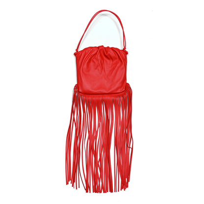 Bottega Veneta Nappa The Fringe Pouch Shoulder Bag Red 3 of 6