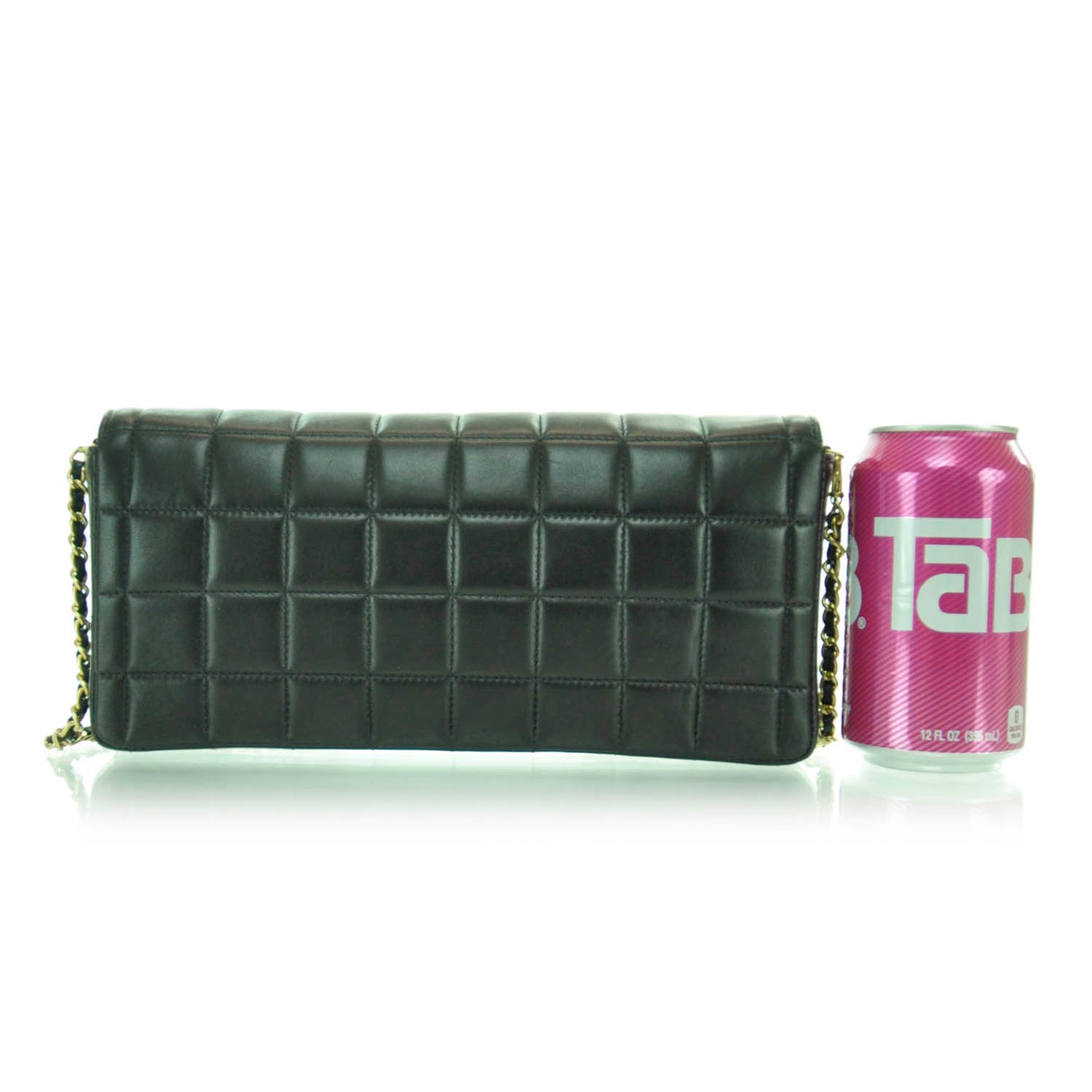 Lambskin East West Chocolate Bar Flap Black