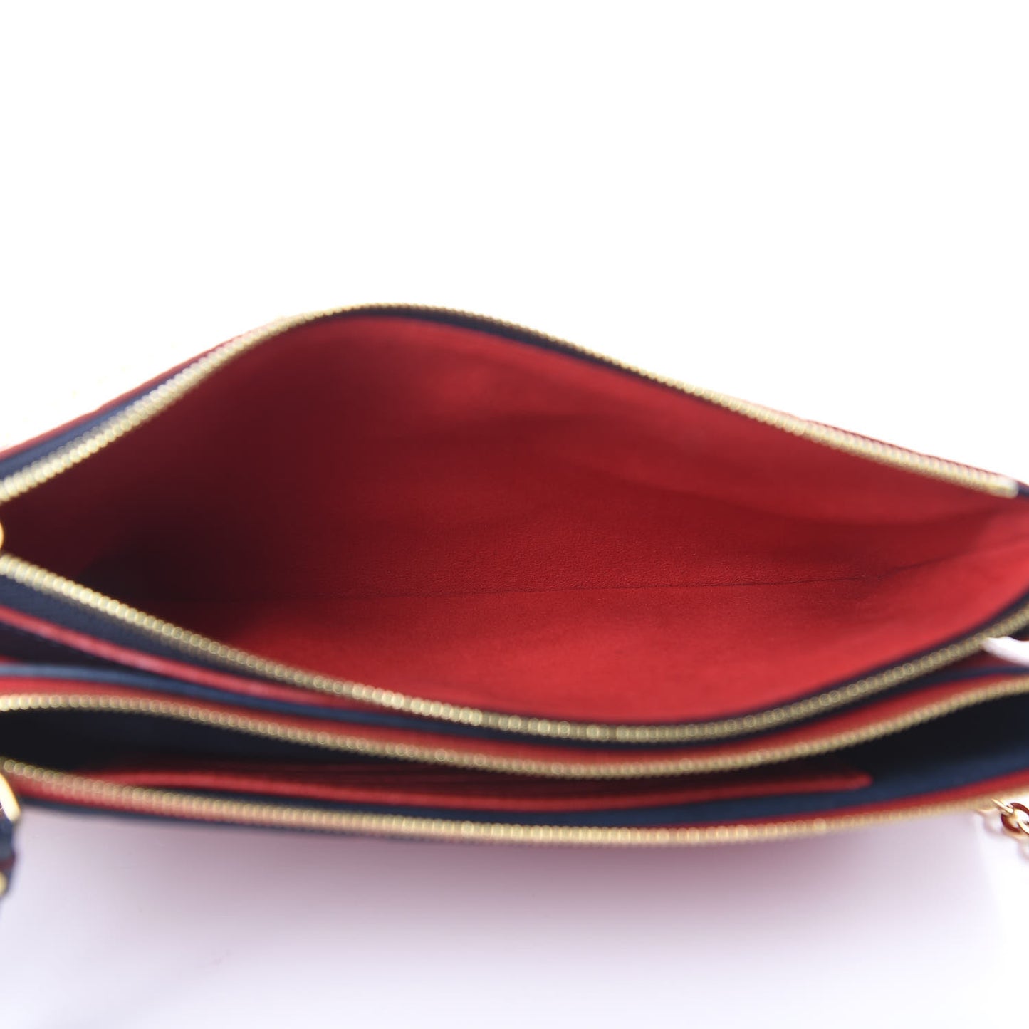 Empreinte Double Zip Pochette Marine Rouge