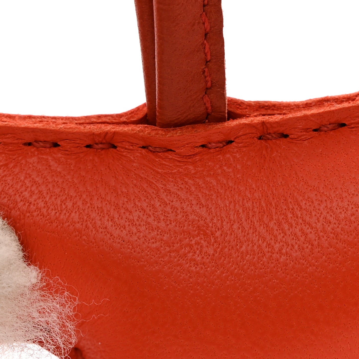 Milo Lambskin Shearling Budy Charm Orange Poppy