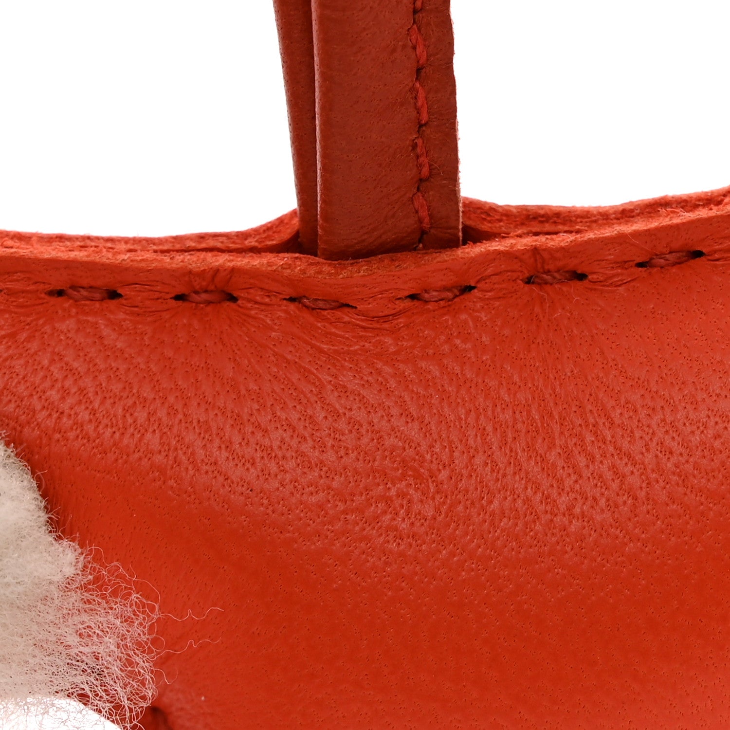 Hermes Milo Lambskin Shearling Budy Charm Orange Poppy 5 of 6