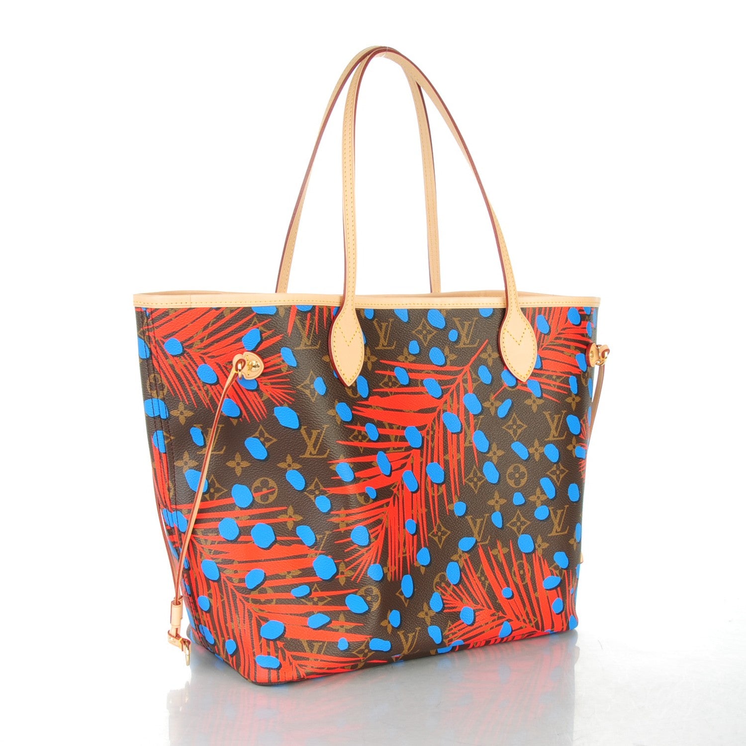 Louis Vuitton Monogram Jungle Dots Neo Neverfull MM Coquelicot Denim 3 of 10