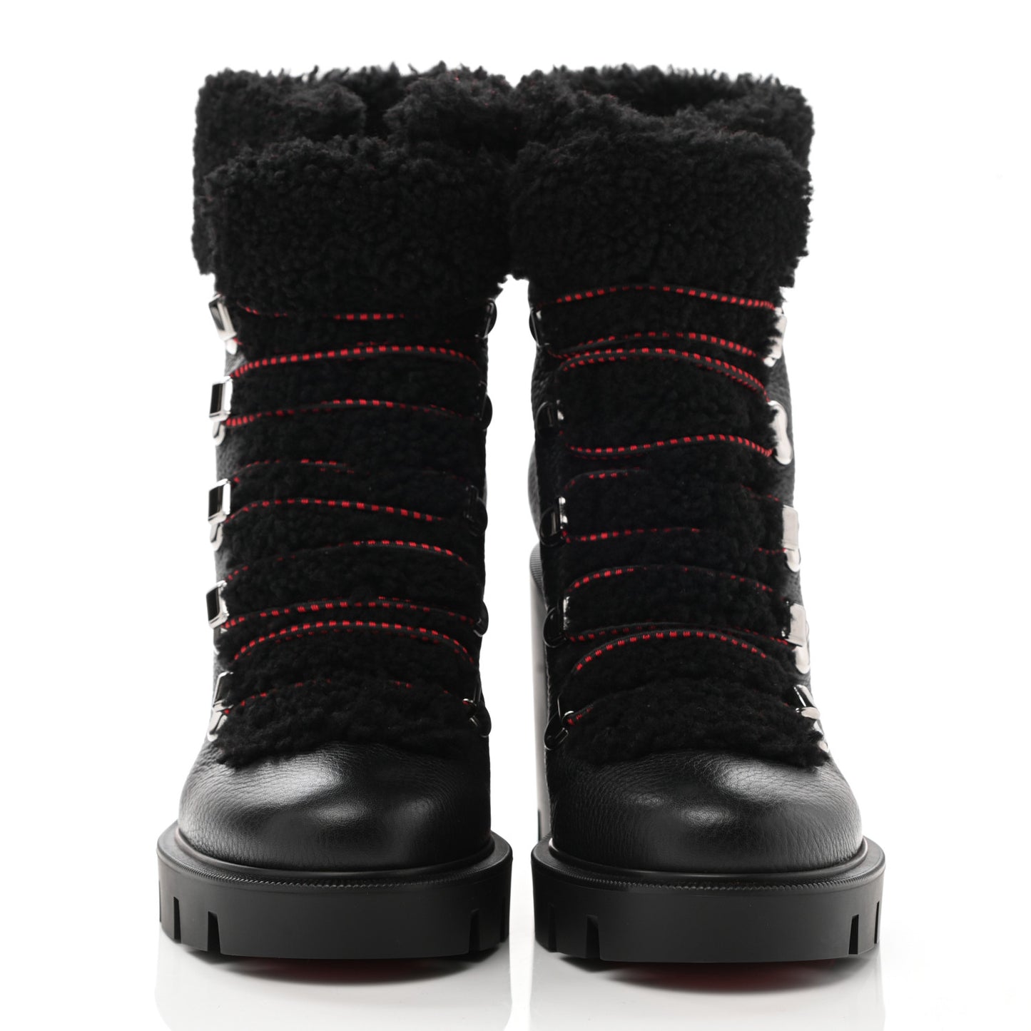 Grained Calfskin Shearling Edelvizir 70 Ankle Boots 37 Black