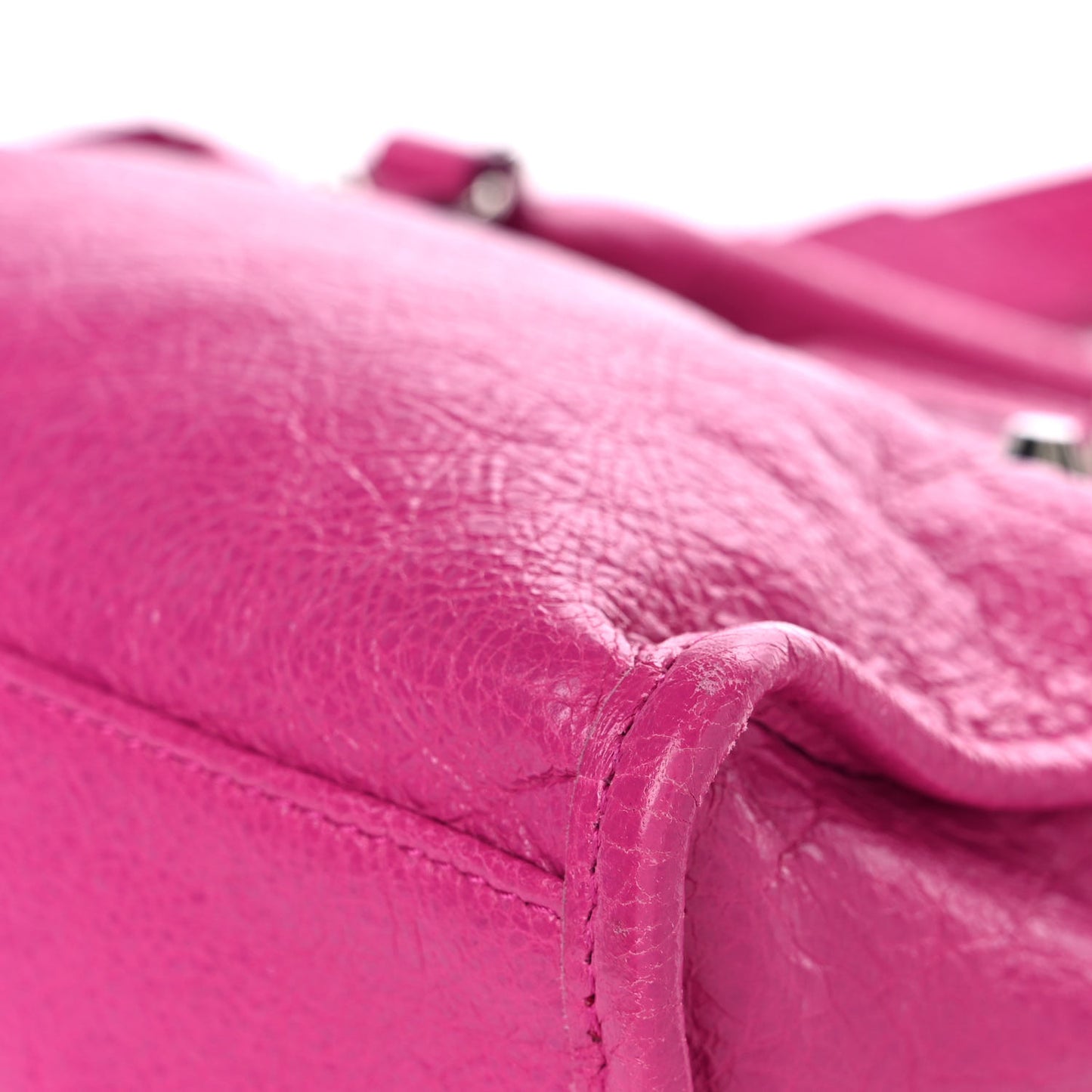 Agneau Classic Silver Hardware Mini City Rose Magenta