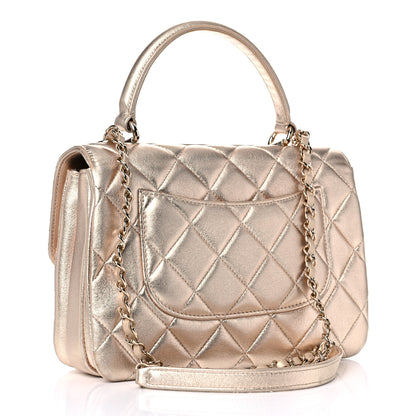 Chanel Metallic Lambskin Quilted Small Trendy CC Flap Dual Handle Bag Gold 3 of 17