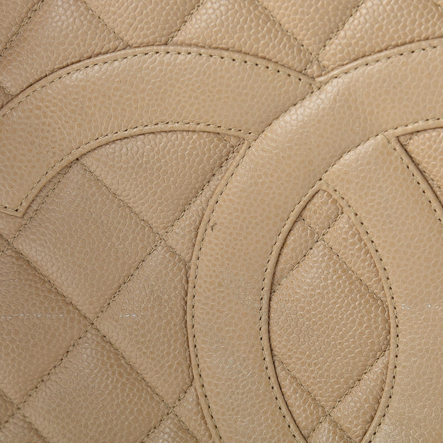 Caviar Quilted Medallion Tote Beige