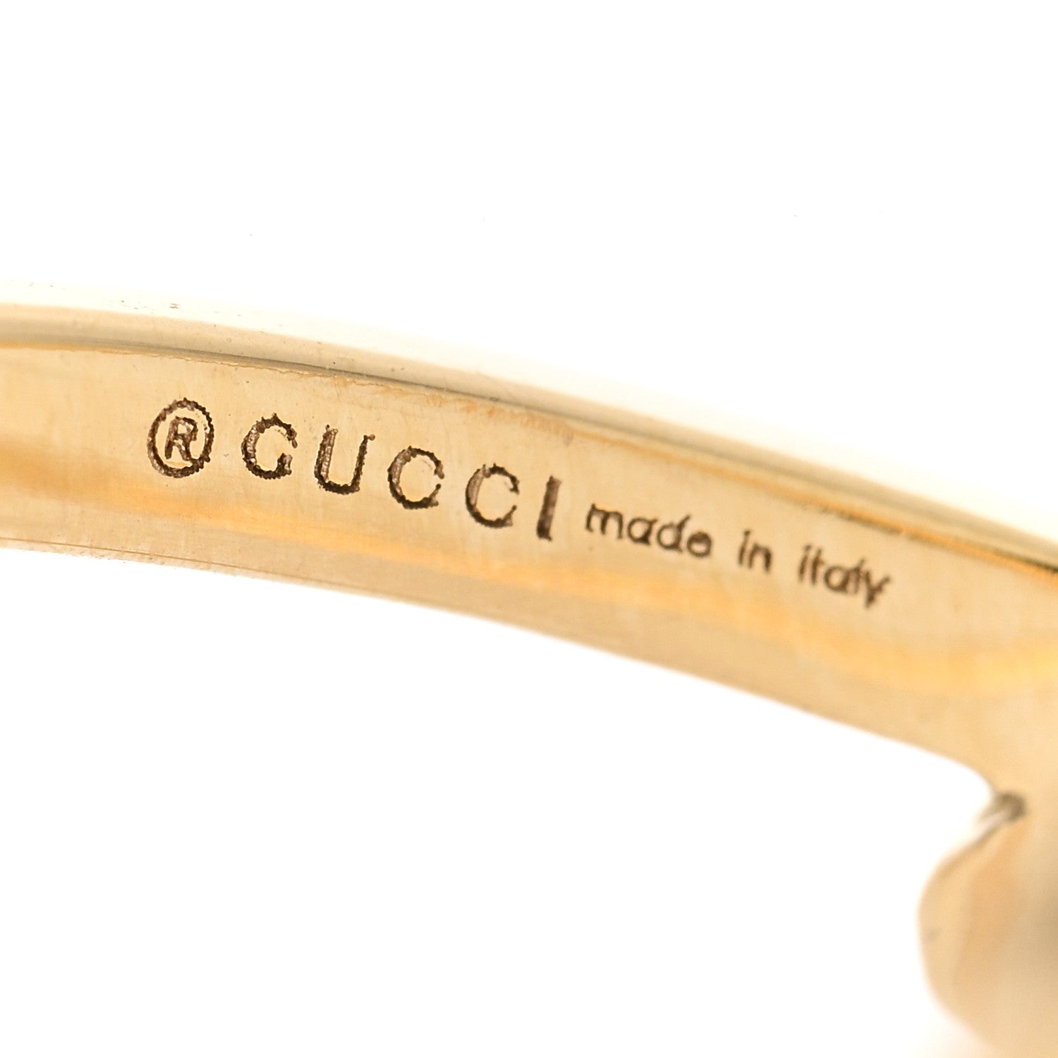Gucci 18K Yellow Gold Diamond Running G Cross Ring 53 6.5 6 of 6