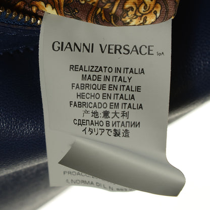 Versace Barocco Quilted Nappa Altea Vanitas Satchel Blue 7 of 9