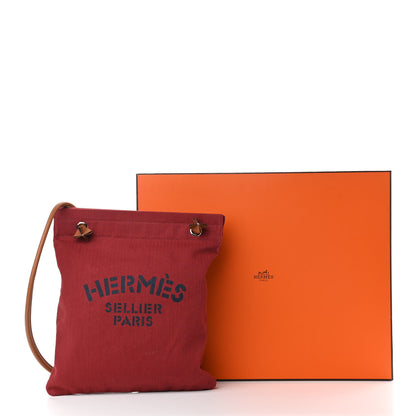 Hermes Canvas Swift Aline Grooming Bag Rouge H Gold 11 of 11
