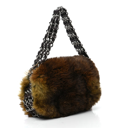 Chanel Rabbit Fur Chain Flap Brown 2 of 6