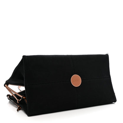 Loewe Canvas Calfskin Cushion Tote Black Tan 4 of 11
