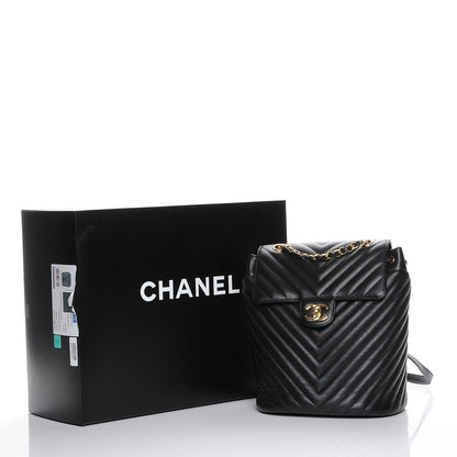 Chanel Calfskin Chevron Quilted Small Urban Spirit Backpack Black 8 of 8