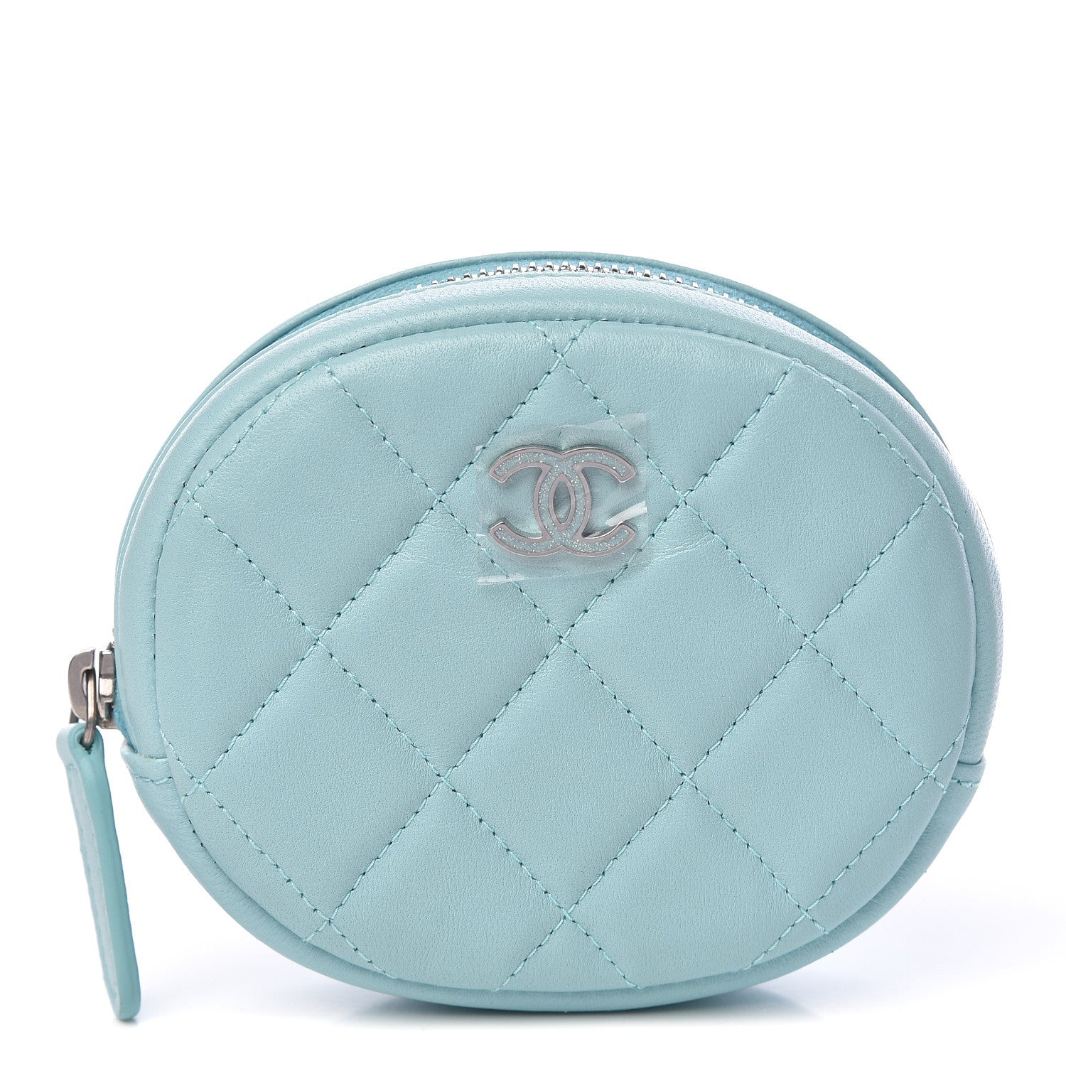 Chanel Lambskin Quilted Zip Around Classic Coin Purse Light Blue 1 of 9