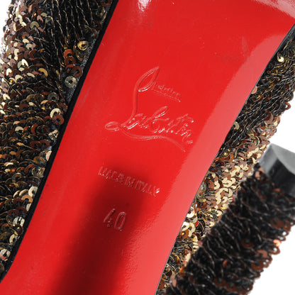 Christian Louboutin Paillette Sequin Bianca 140 Pumps 40 Gold 6 of 7