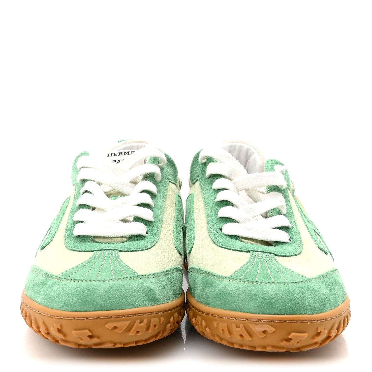 Hermes Suede Goatskin Jet Sneakers 38.5 Vert De Mer Vert Opaline 3 of 9