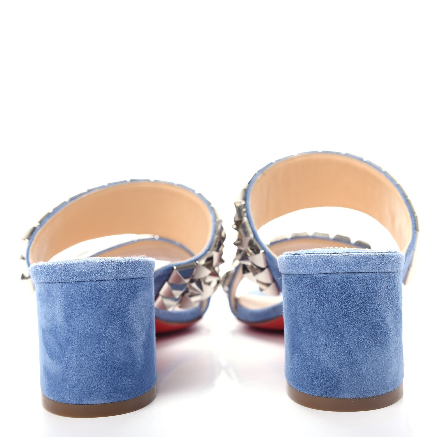 Christian Louboutin Suede Studded Tina Goes Mad 55 Slide Sandals 35 Version Jeans 7 of 10