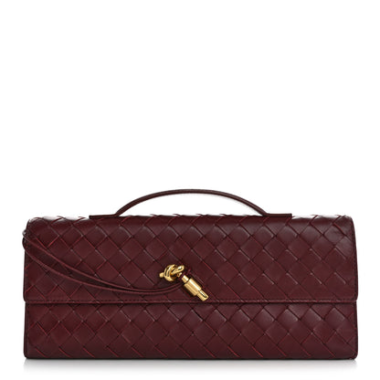 Bottega Veneta Nappa Intrecciato Long Andiamo Top Handle Clutch Barolo 1 of 8