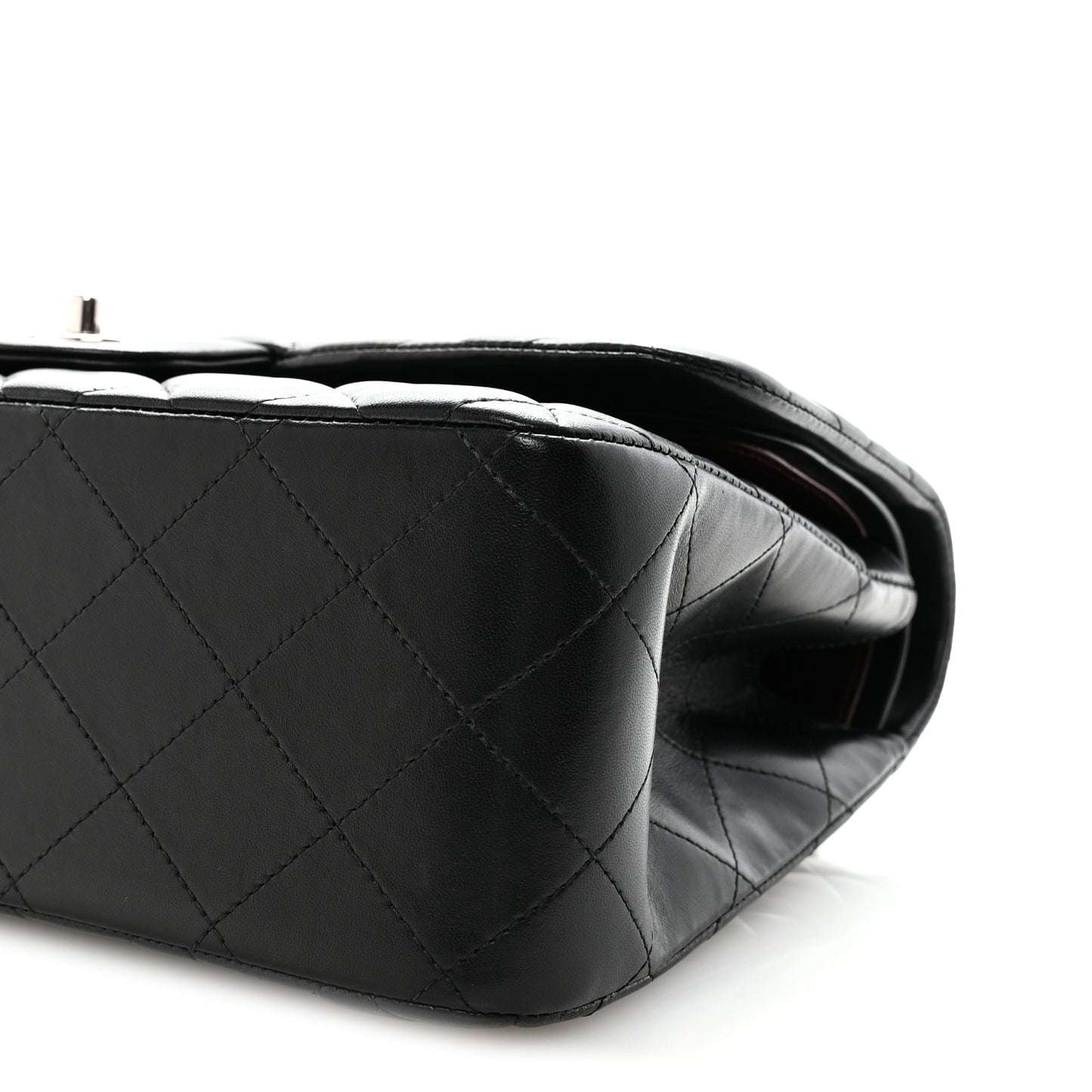 Lambskin Quilted Jumbo Double Flap Black