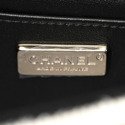Chanel Striped Tweed Sequin Quilted Camellia Embellished Mini Rectangular Flap Ecru Black 6 of 11