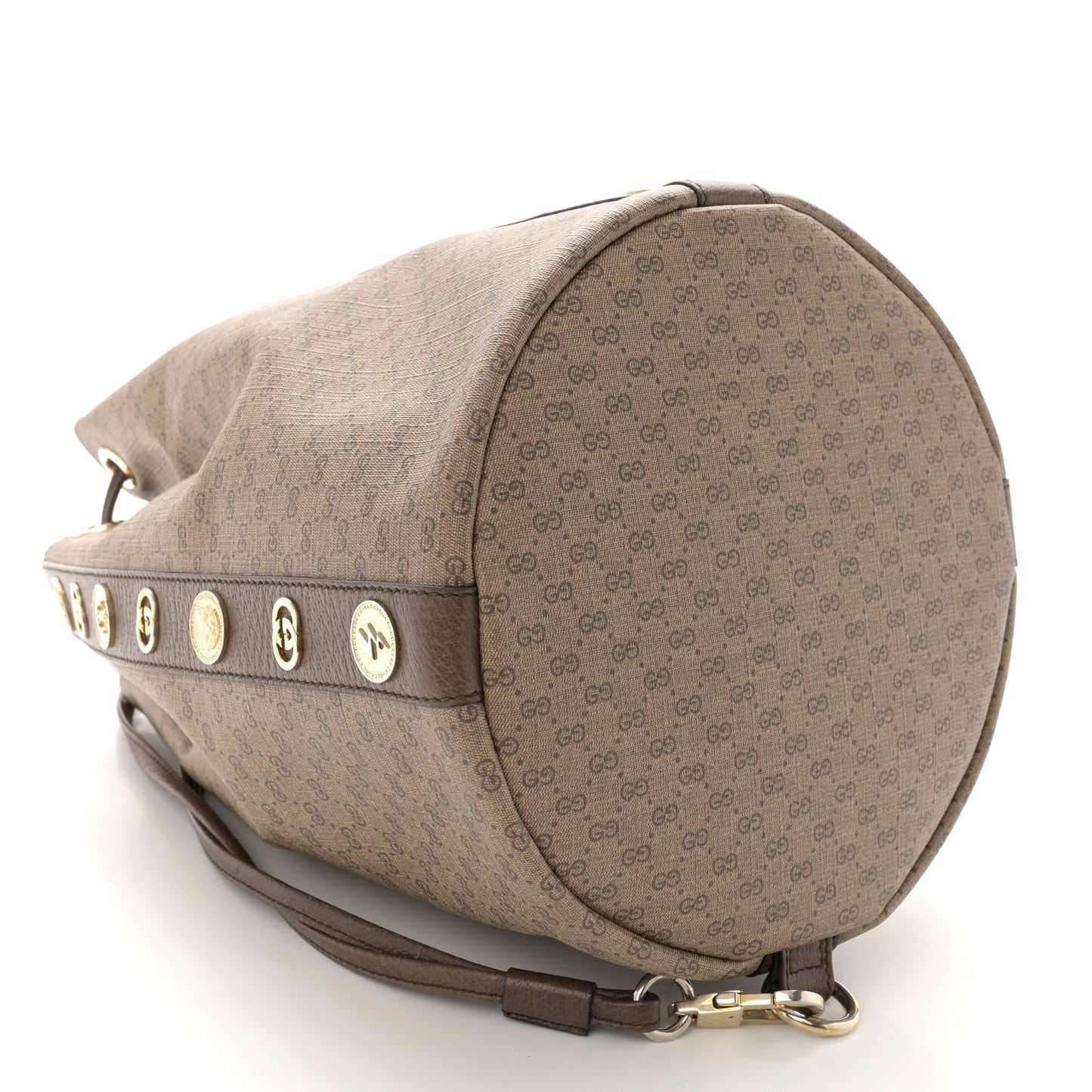 GG Supreme Monogram Drawstring Bucket Backpack Beige New Acero Crop
