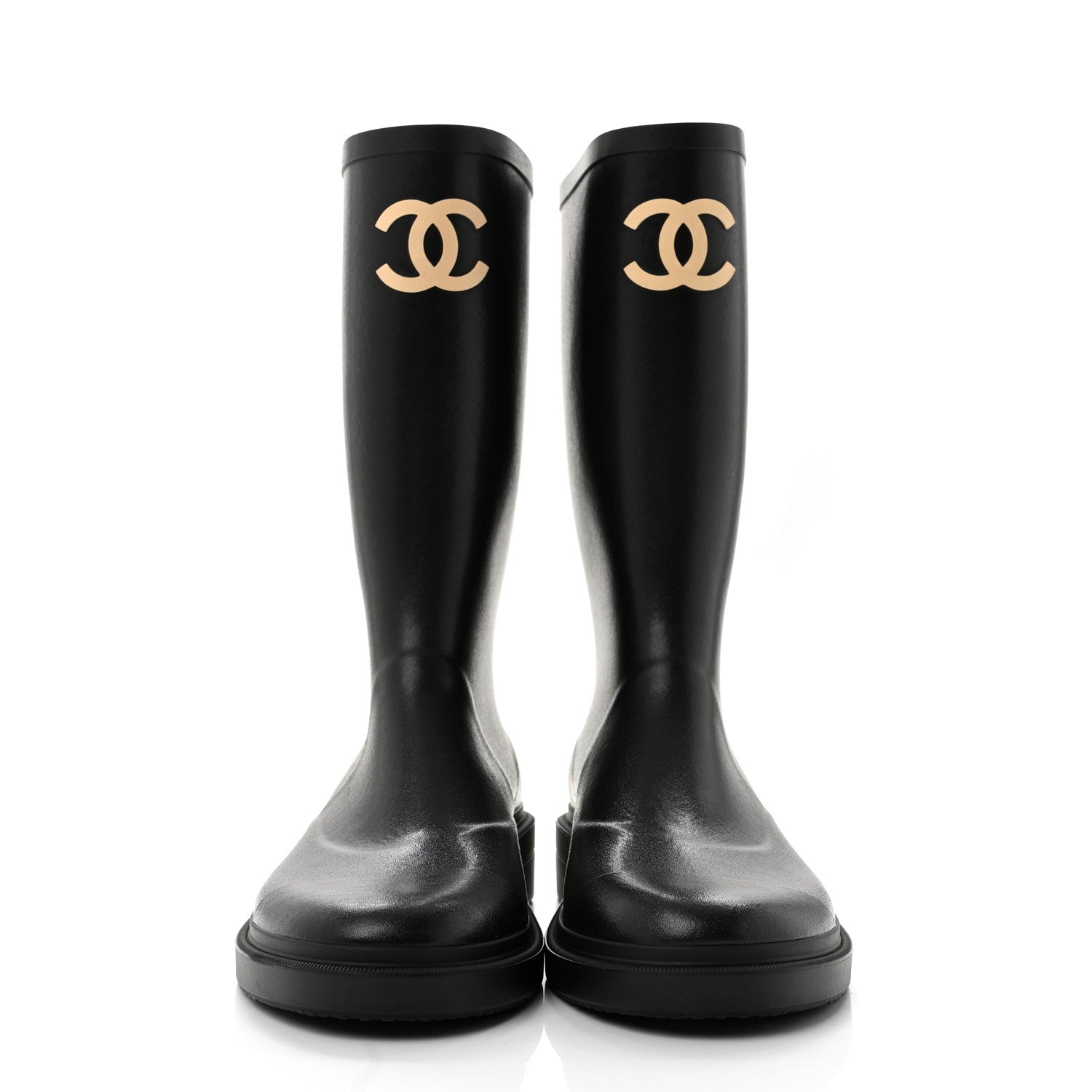Chanel Caoutchouk CC High Boots 41 Black 3 of 10
