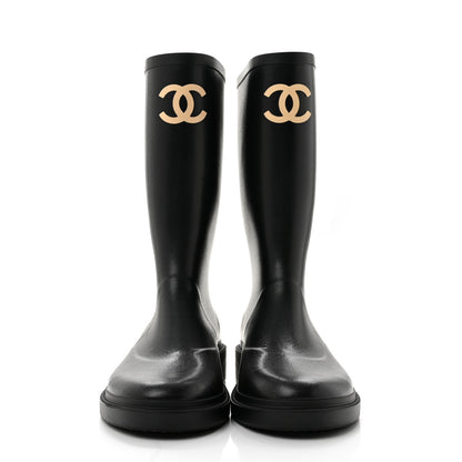 Chanel Caoutchouk CC High Boots 41 Black 3 of 10