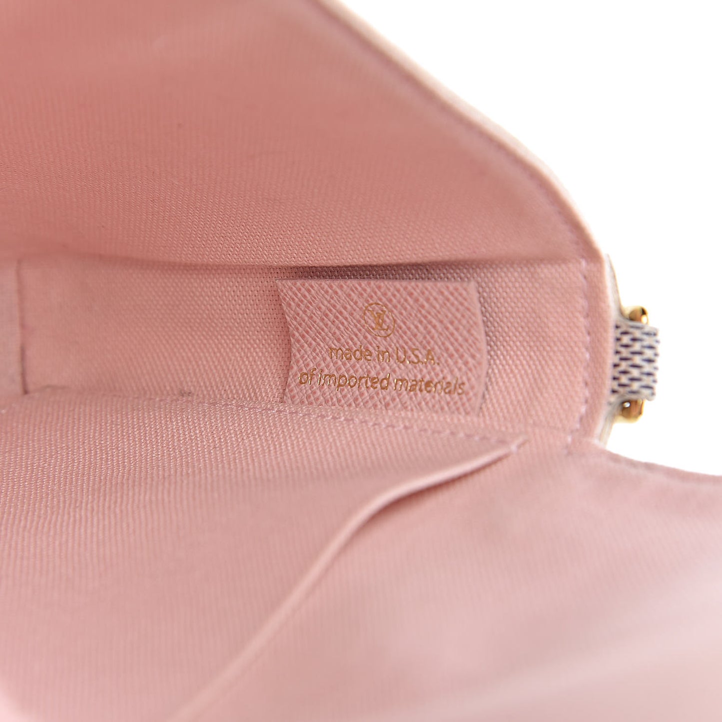 Damier Azur Pochette Felicie Chain Wallet Rose Ballerine