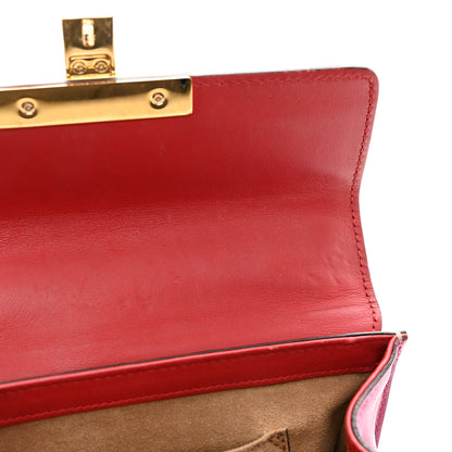 Gucci GG Supreme Monogram Calfskin Small Padlock Shoulder Bag Beige Hibiscus Red New Rosette 12 of 14