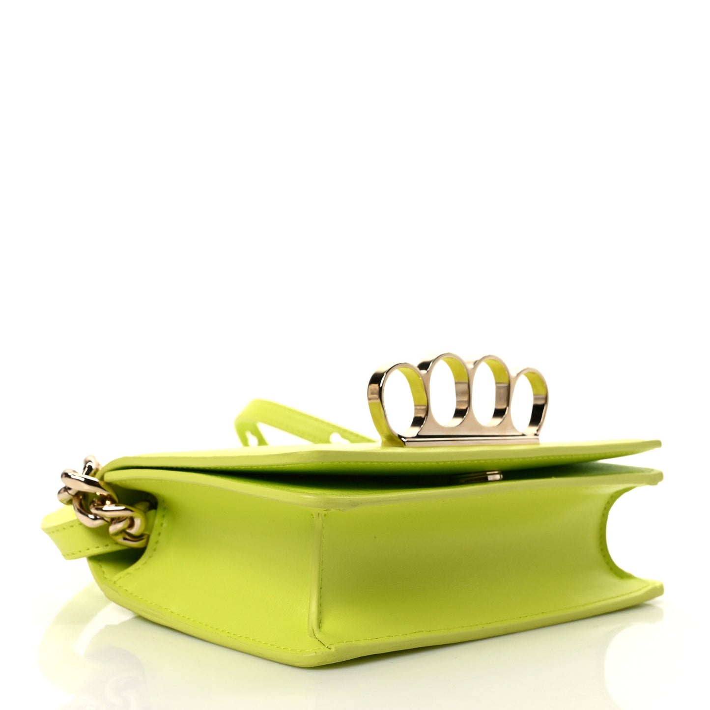 Nappa Skull Four Ring Knuckle Crossbody Bag Lichen