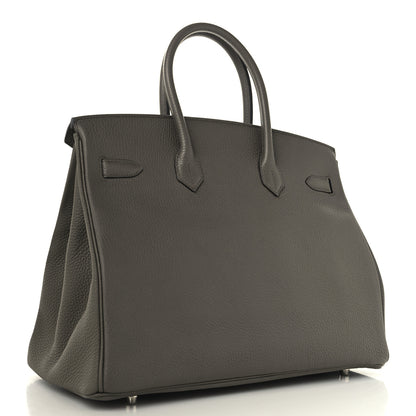 Hermes Togo BIRKIN 35 Etain 3 of 13