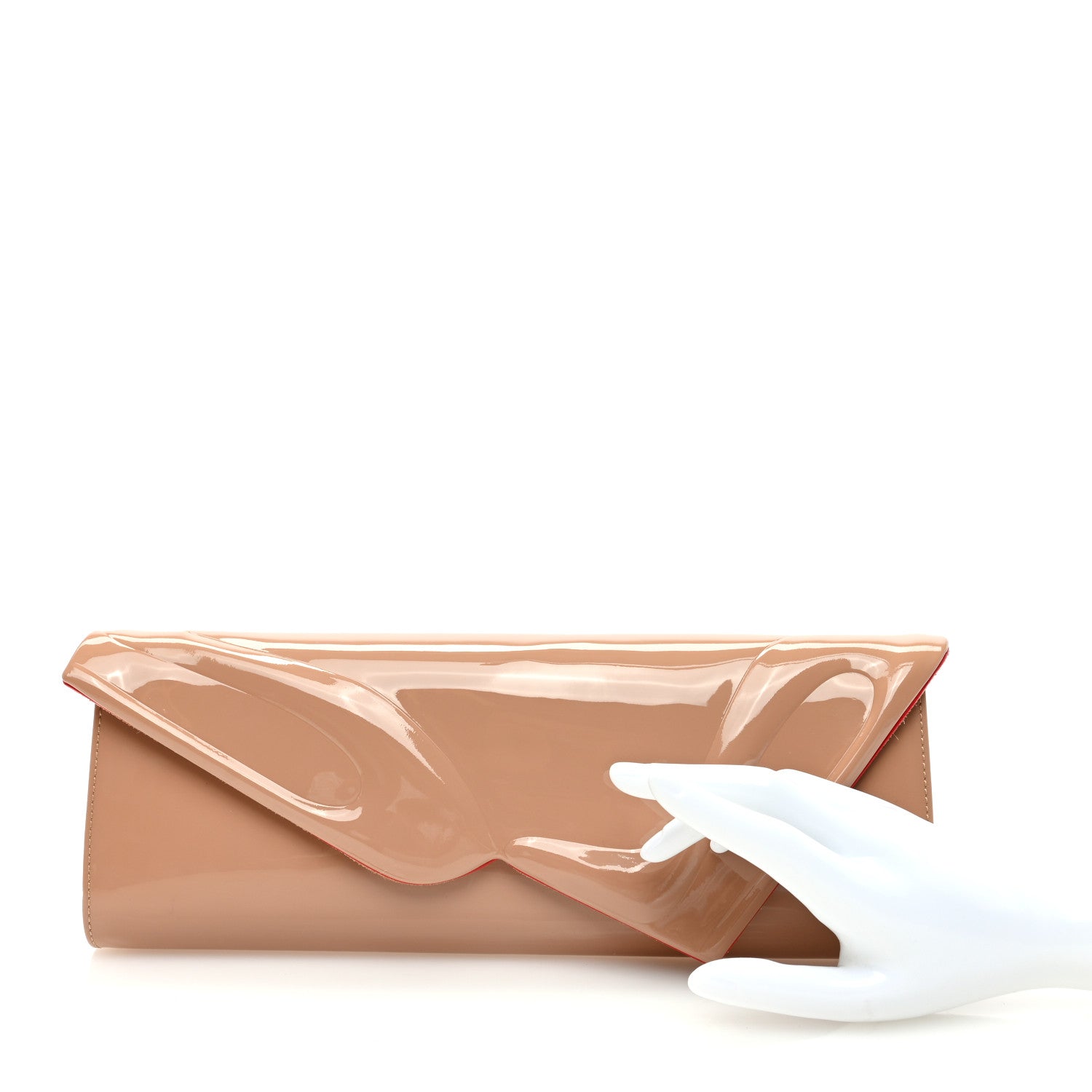 Christian Louboutin Patent So Kate Baguette Clutch Nude 2 of 8