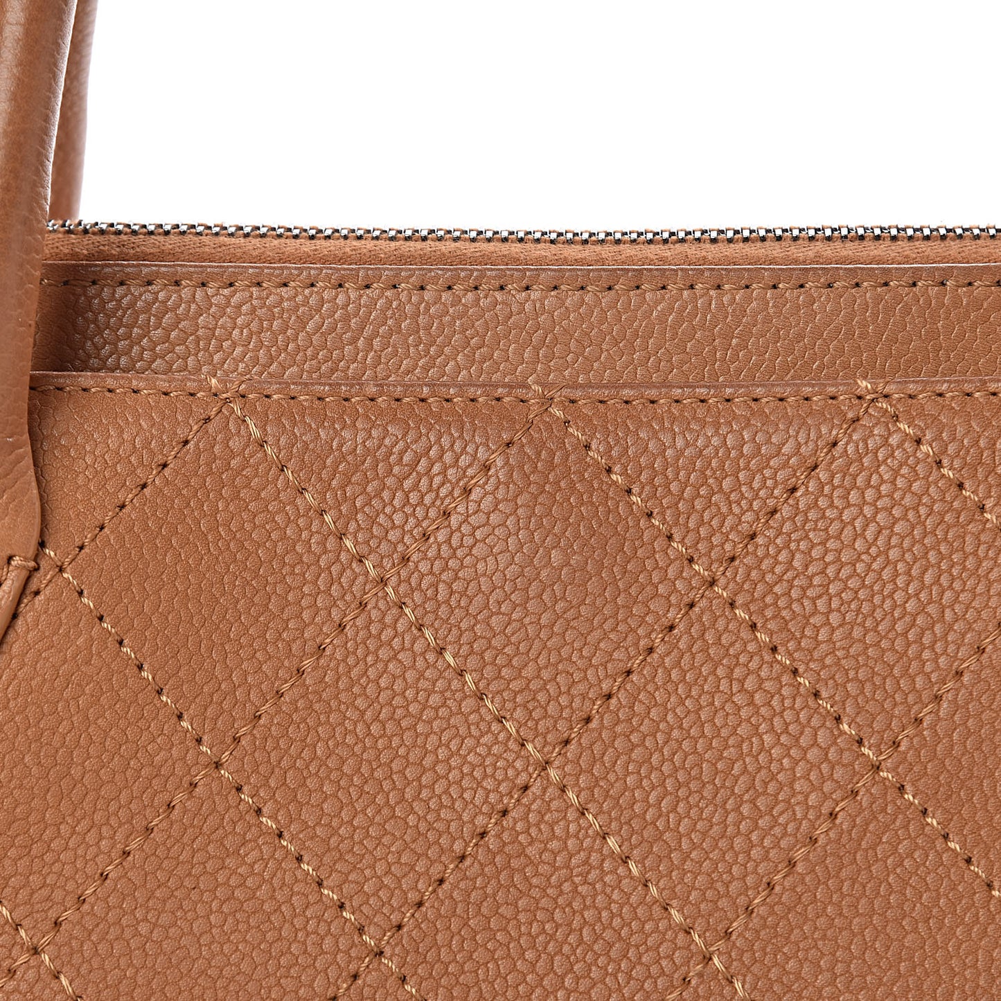 Grained Vegetal Calfskin Small Urban Shopping Tote Camel