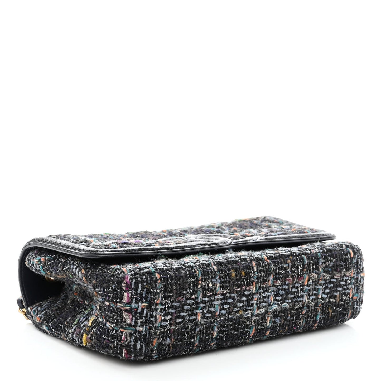 Tweed Watersnake Quilted Medium CC Filigree Flap Blue