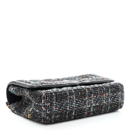 Chanel Tweed Watersnake Quilted Medium CC Filigree Flap Blue 4 of 10