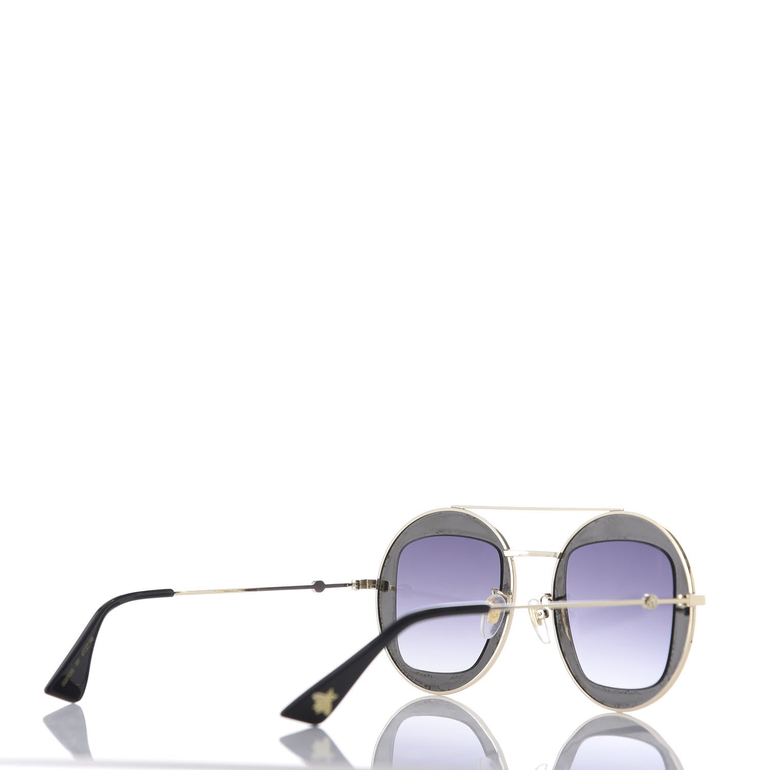 Gucci Round Frame Sylvie Web Sunglasses GG0105S Grey 4 of 8