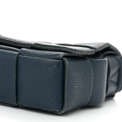 Bottega Veneta Grained Calfskin Maxi Intrecciato Cassette Crossbody Bag Deep Blue 10 of 11